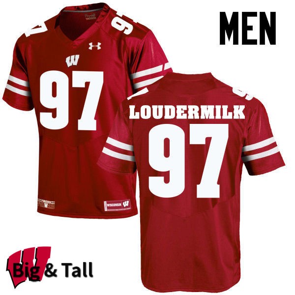 Wisconsin Badgers Men's #97 Isaiahh Loudermilk NCAA Under Armour Authentic Red Big & Tall College Stitched Football Jersey DM40A57GU